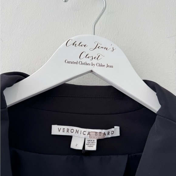 VERONICA BEARD Scuba Schoolboy Blazer Jacket in Navy 2 - Picture 8 of 14